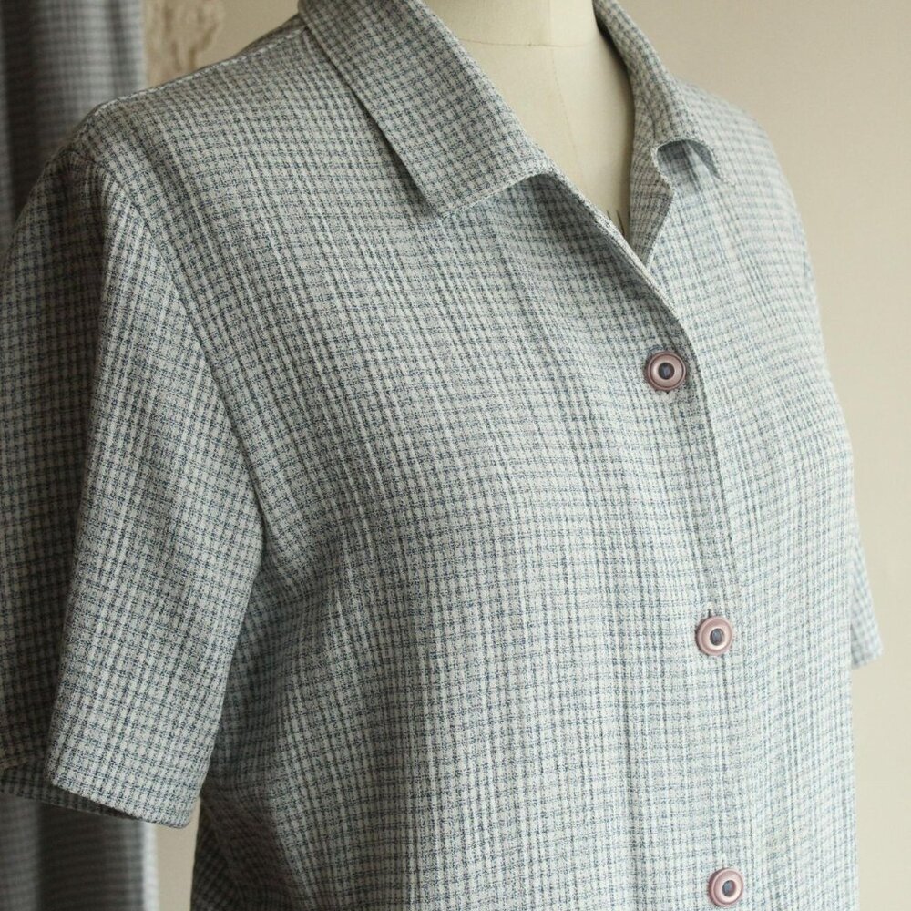 Vintage 1990s Pant Suit, Sag Harbor Petites Blue and White Two Piece, - Picture 8 of 16
